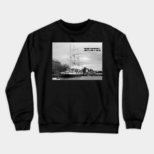 Boat at Bristol Harbour side in Enngland UK Crewneck Sweatshirt